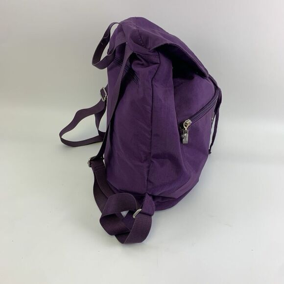 Baggallini Cinch Backpack Purple Nylon Flap Snap Drawstring Adjustable Medium - Picture 7 of 14